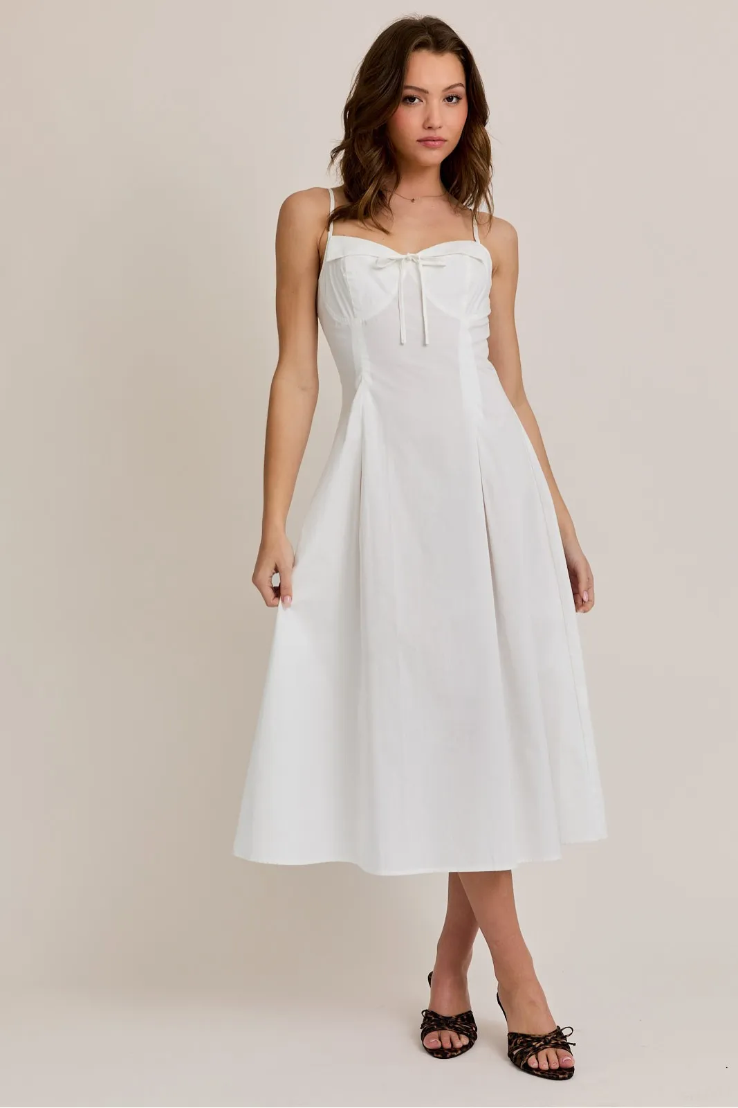 Betsy Bustier Pleated Midi Dress sold by fab'rik