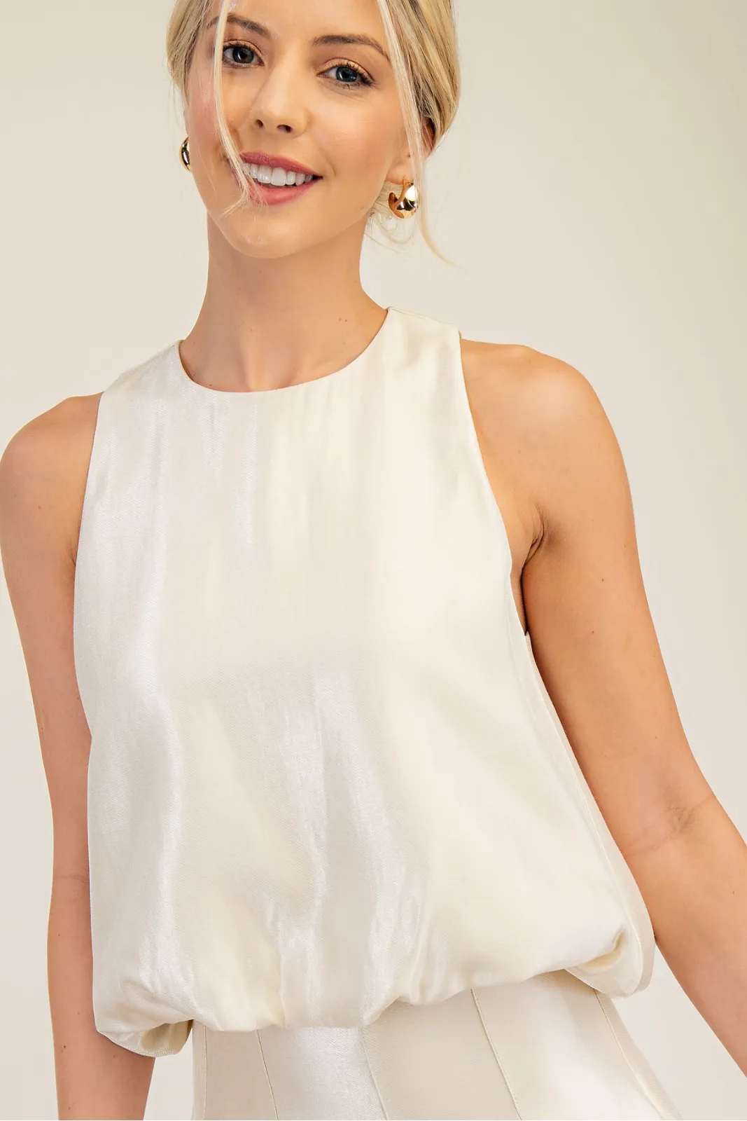 Caroline Bubble Hem Top sold by fab'rik