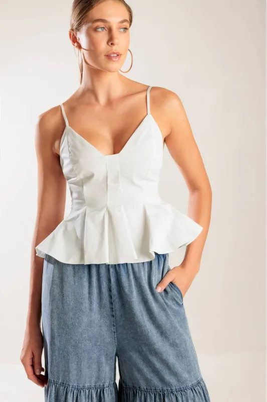 Henley Peplum Tank Top sold by fab'rik