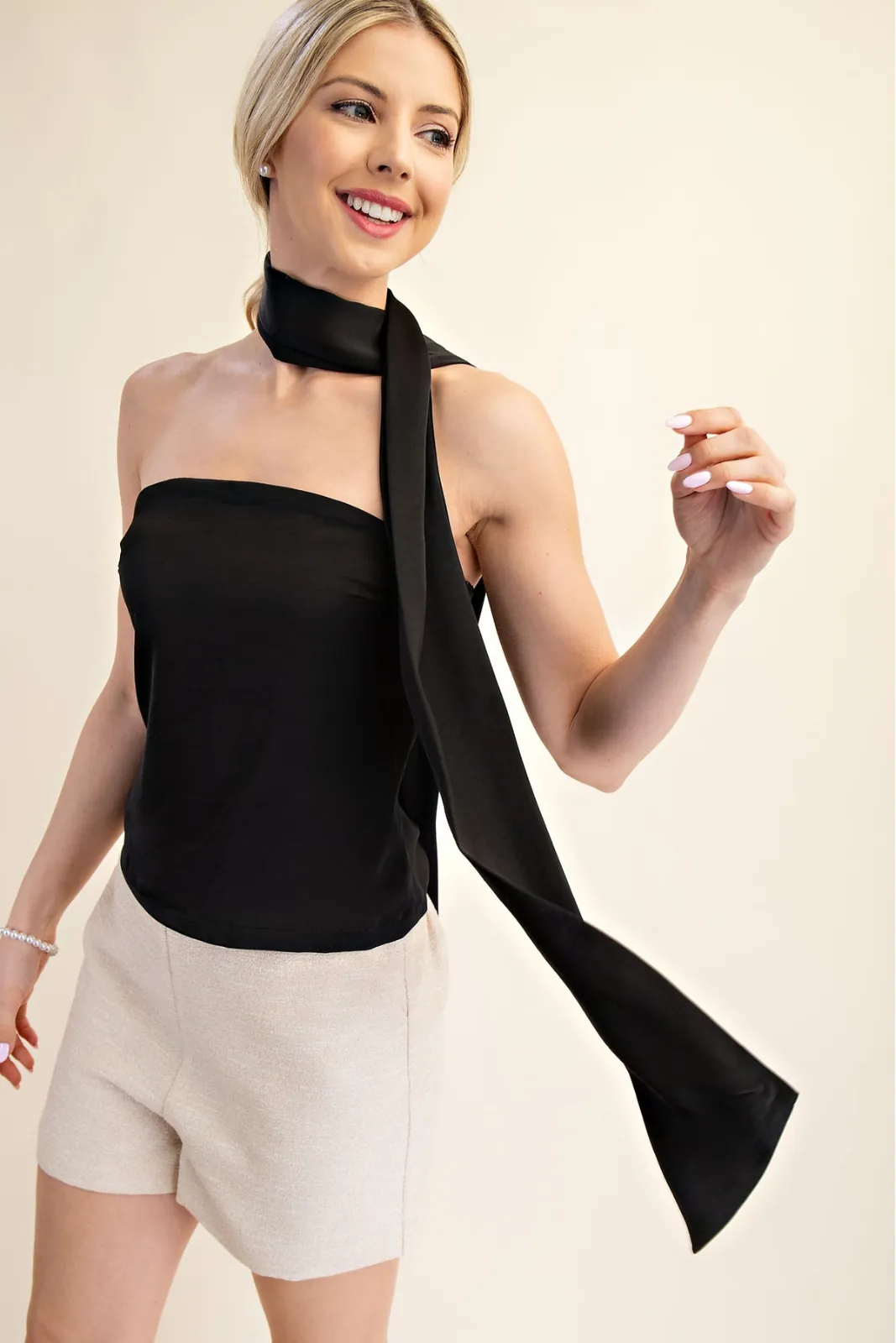 Tana Straight Neckline Scarf Top sold by fab'rik