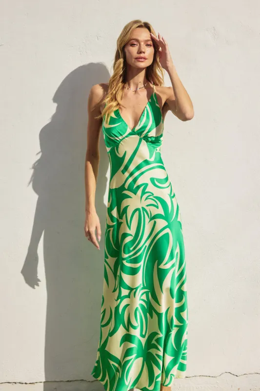 Maria V Neck Maxi Dress sold by fab'rik