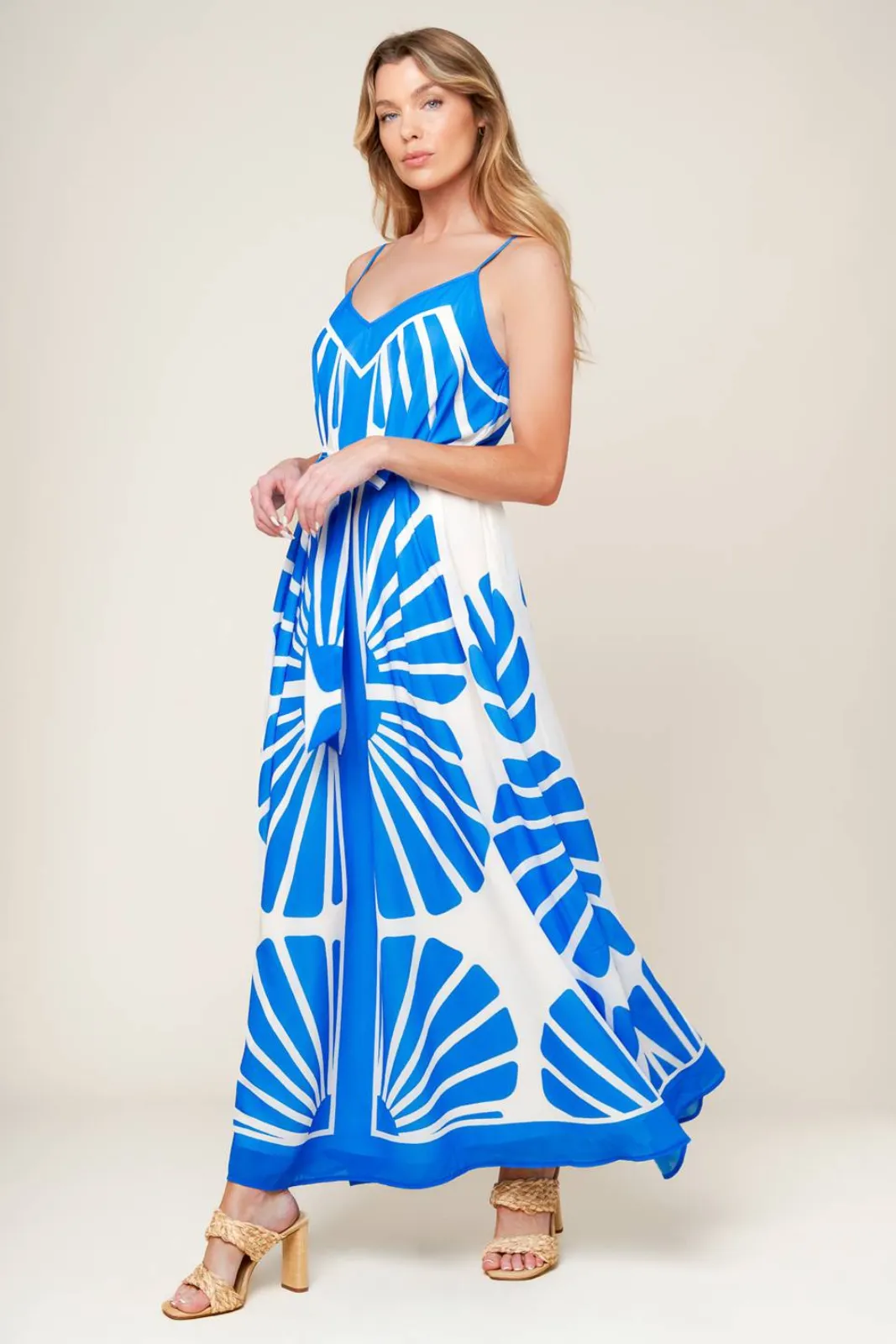 Haley V-Neck Tie Front Beachy Maxi sold by fab'rik