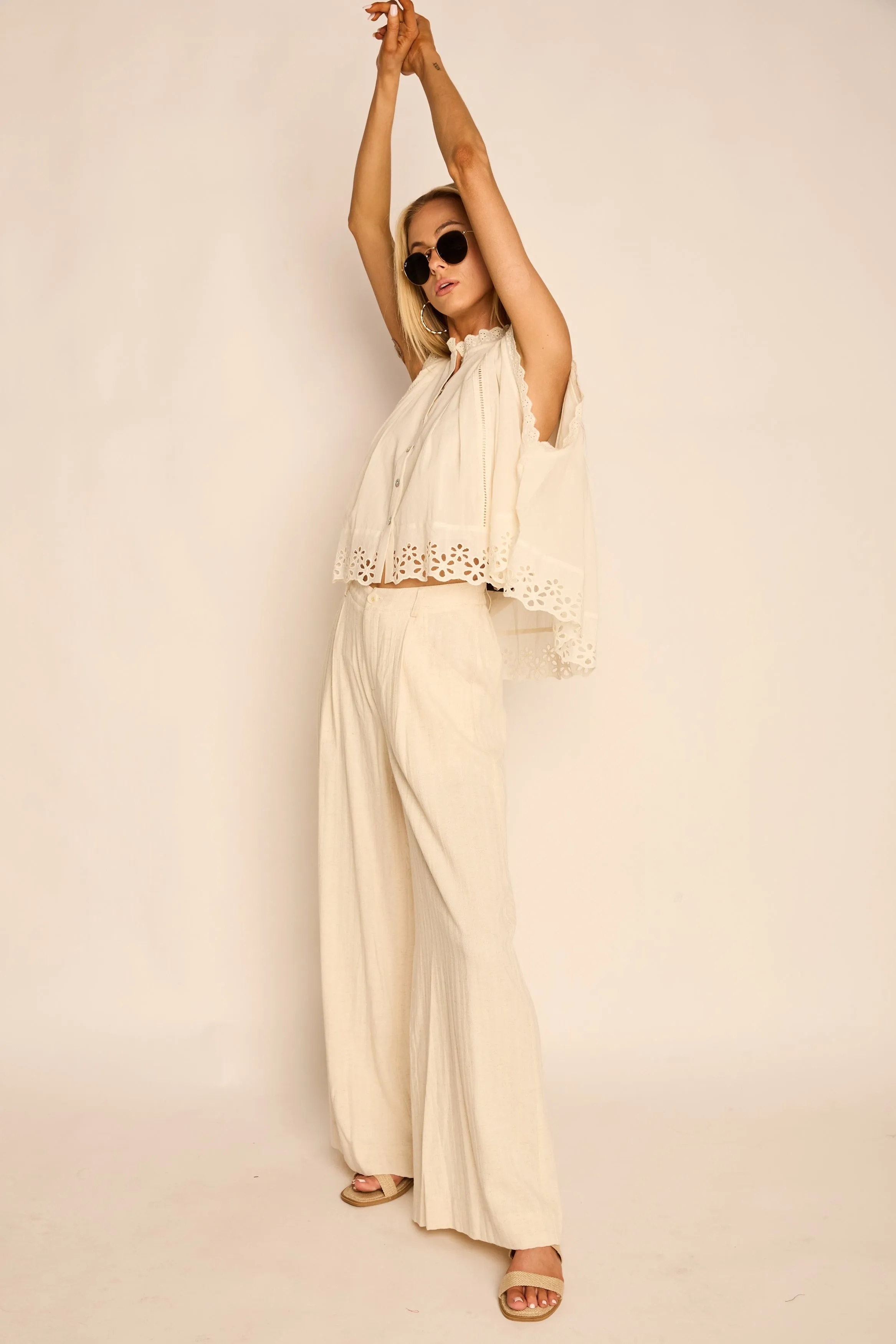 Jade Striped Linen Pants sold by fab'rik