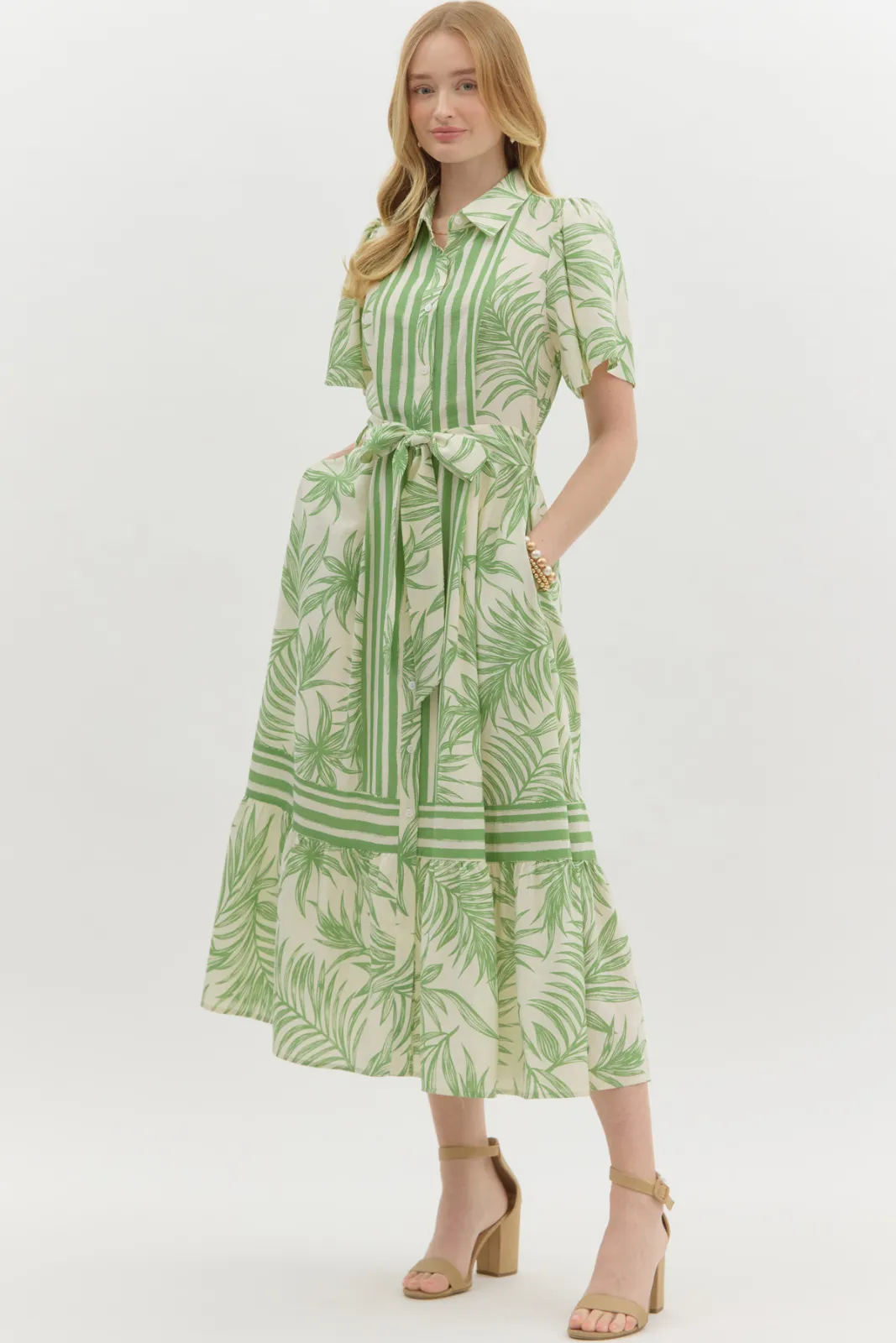 Sayre Collared Printed Button Up Maxi Dress sold by fab'rik product image thumbnail 2