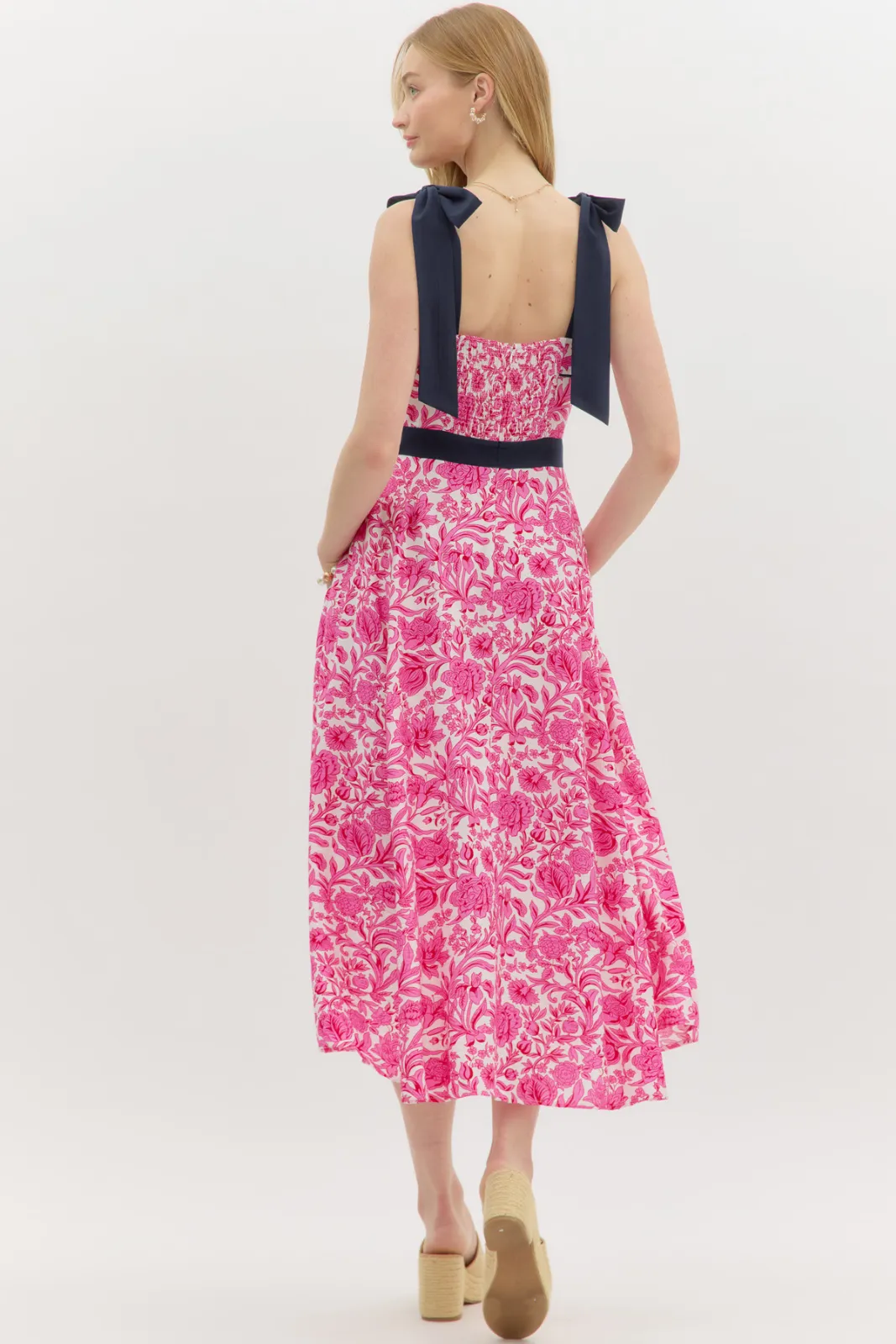 Gabrielle Tie Shoulder Button Up Midi Dress sold by fab'rik product image thumbnail 4