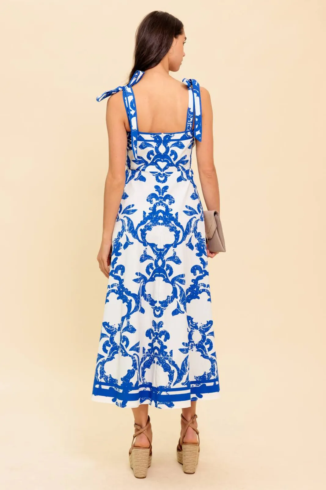 Jamie Printed Tie Shoulder Midi Dress sold by fab'rik product image thumbnail 5