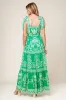 Grayson Printed Tie Shoulder Tiered Maxi Dress sold by fab'rik
