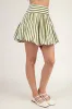 Cara Striped Bubble Hem Skort sold by fab'rik