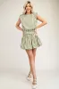 Cara Striped Bubble Hem Skort sold by fab'rik