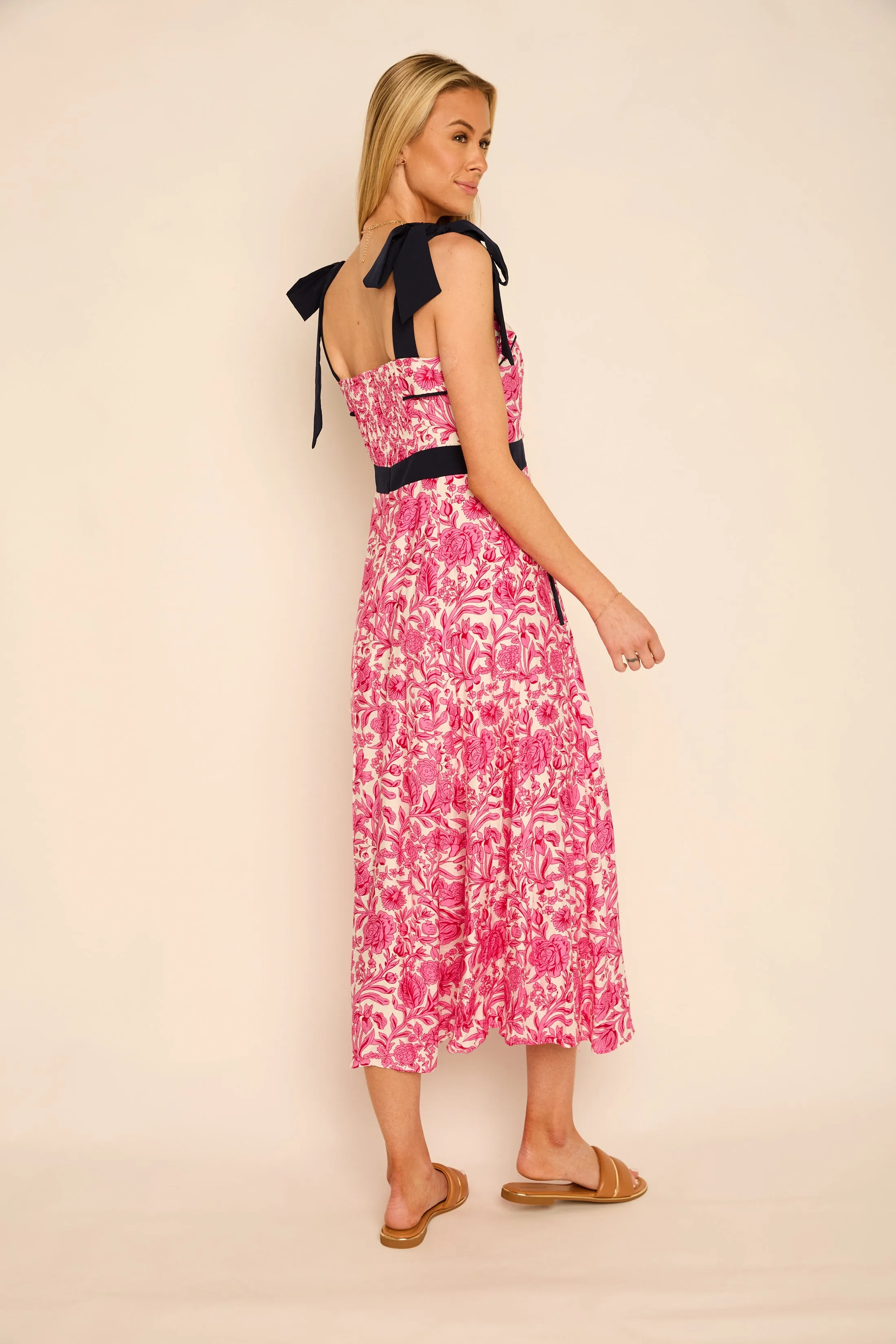 Gabrielle Tie Shoulder Button Up Midi Dress sold by fab'rik product image thumbnail 4