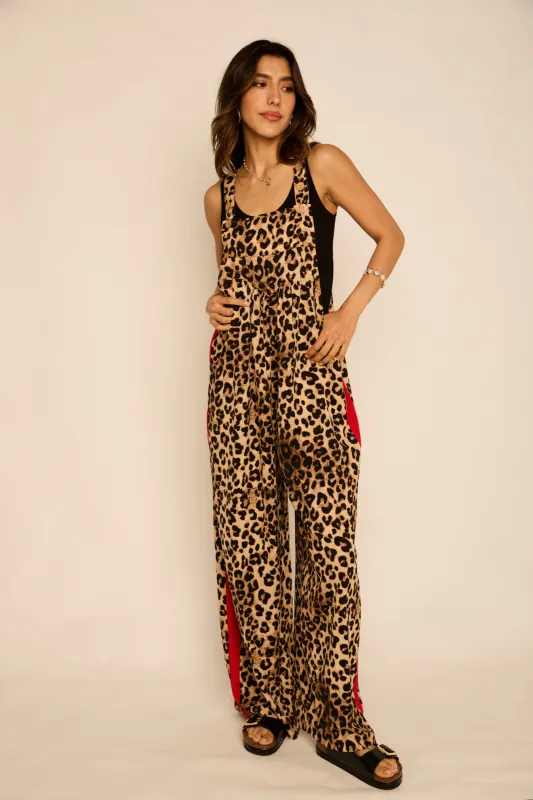 Jules Leopard Print Overall Jumpsuit sold by fab'rik