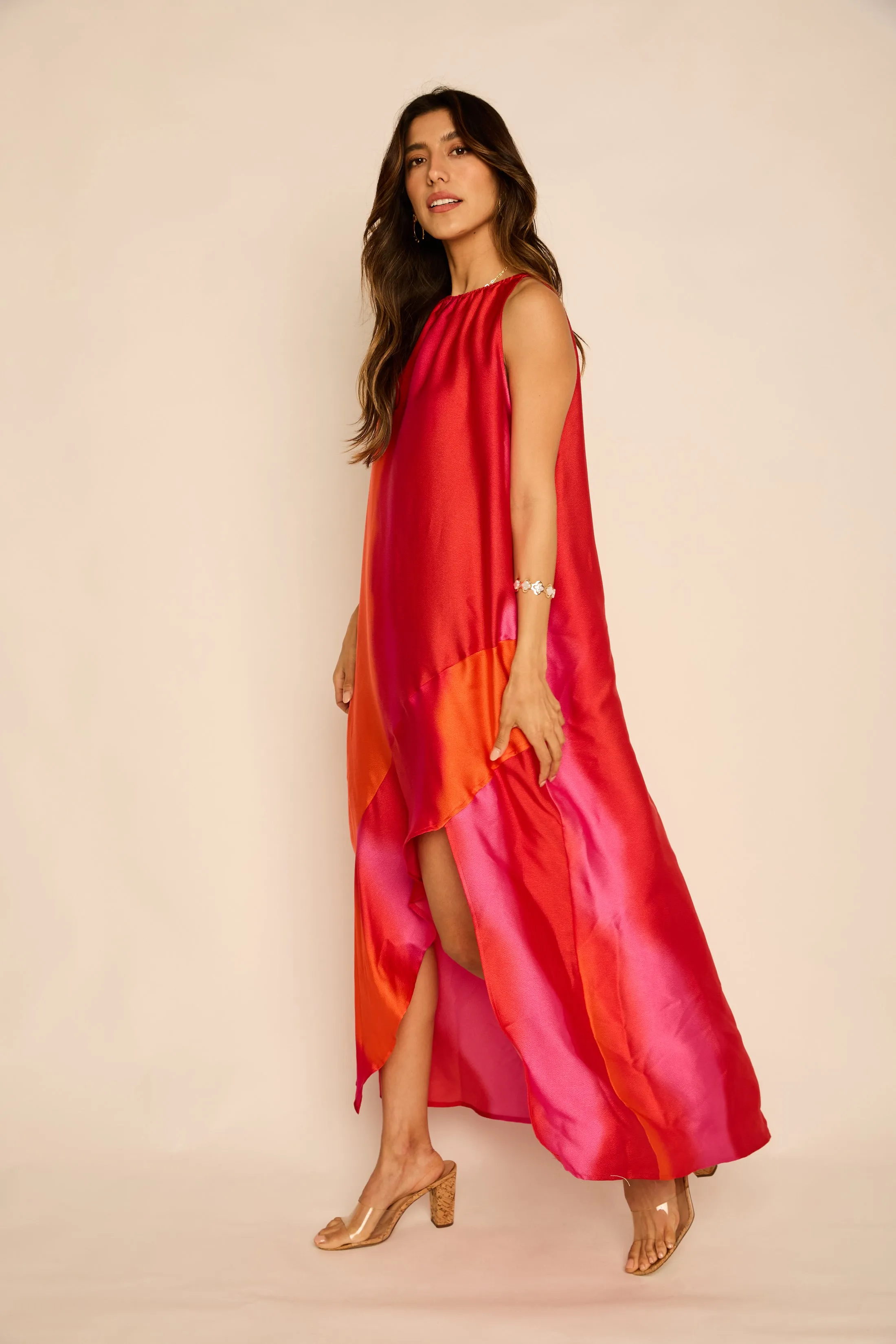 Angela Asymmetrical Hem Slit Midi Dress sold by fab'rik product image thumbnail 4