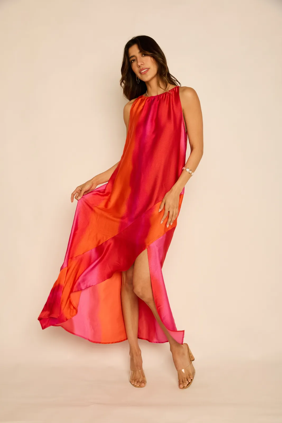 Angela Asymmetrical Hem Slit Midi Dress sold by fab'rik product image thumbnail 3