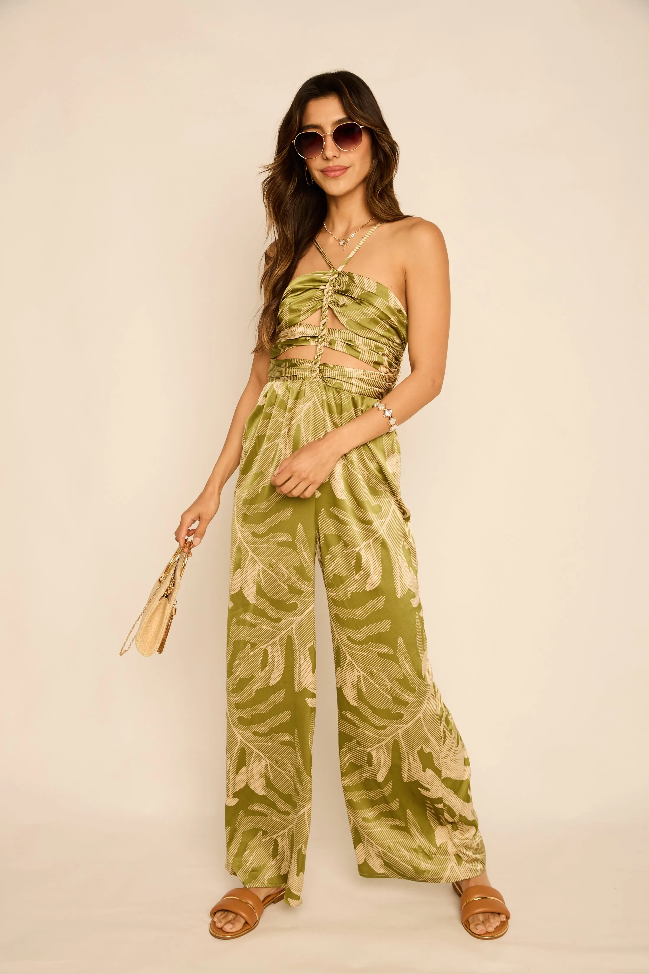 Aria Braid Detail Wide Leg Jumpsuit sold by fab'rik