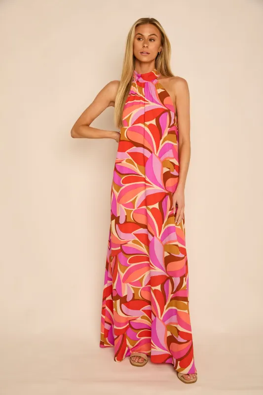 Bella Abstract Floral Maxi Dress sold by fab'rik