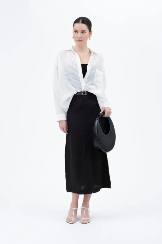 Lydia Stripe Oversized Button Down Shirt sold by fab'rik