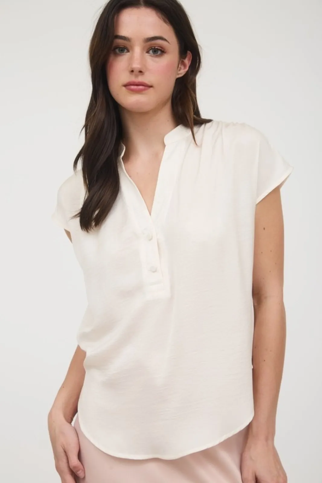 Juliet Drop Shoulder Button Front Blouse sold by fab'rik