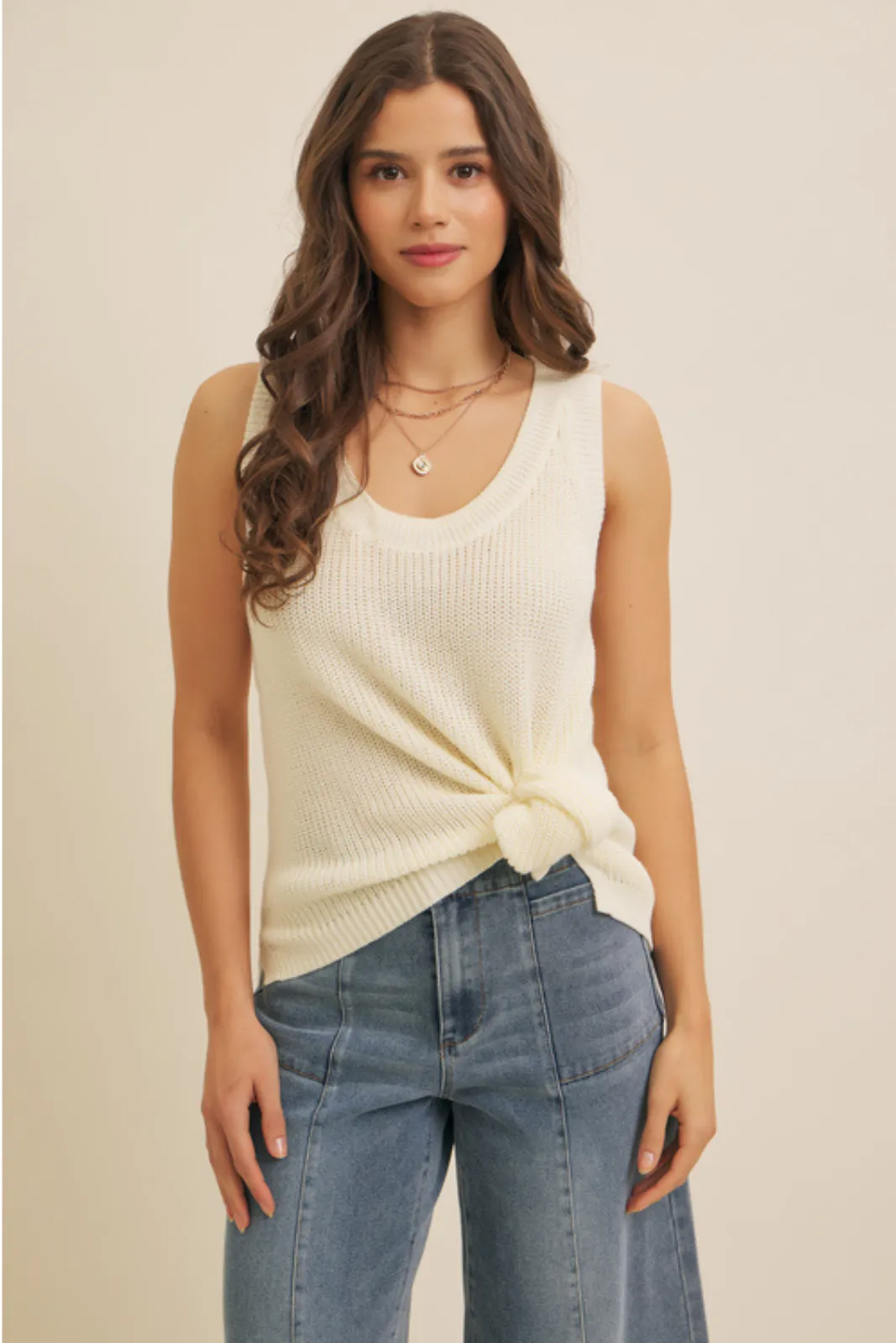 Cece Linen Sweater Tank Top sold by fab'rik