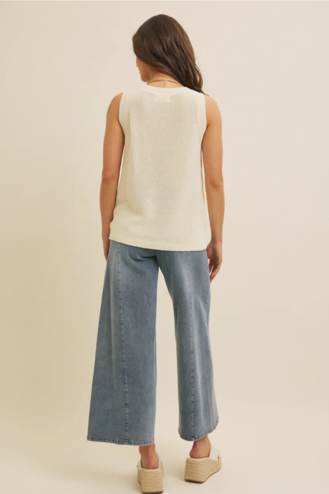 Cece Linen Sweater Tank Top sold by fab'rik product image thumbnail 2