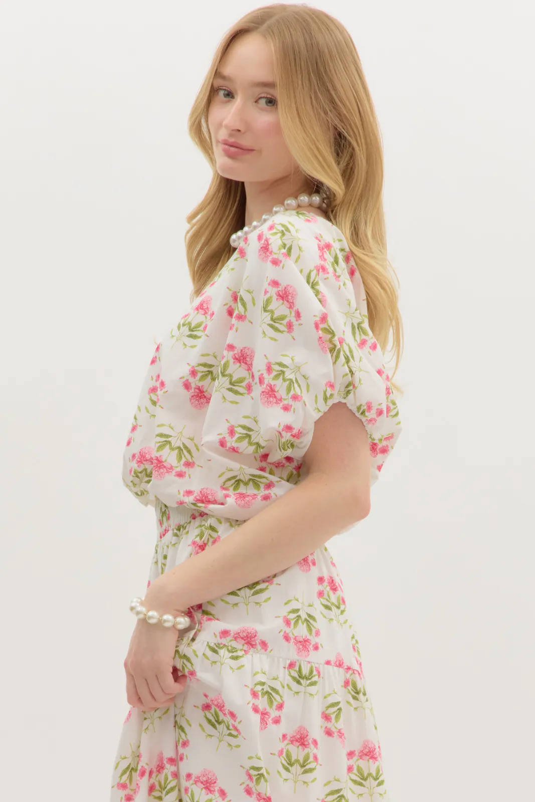 Angie Floral Bubble Hem Top sold by fab'rik product image thumbnail 2