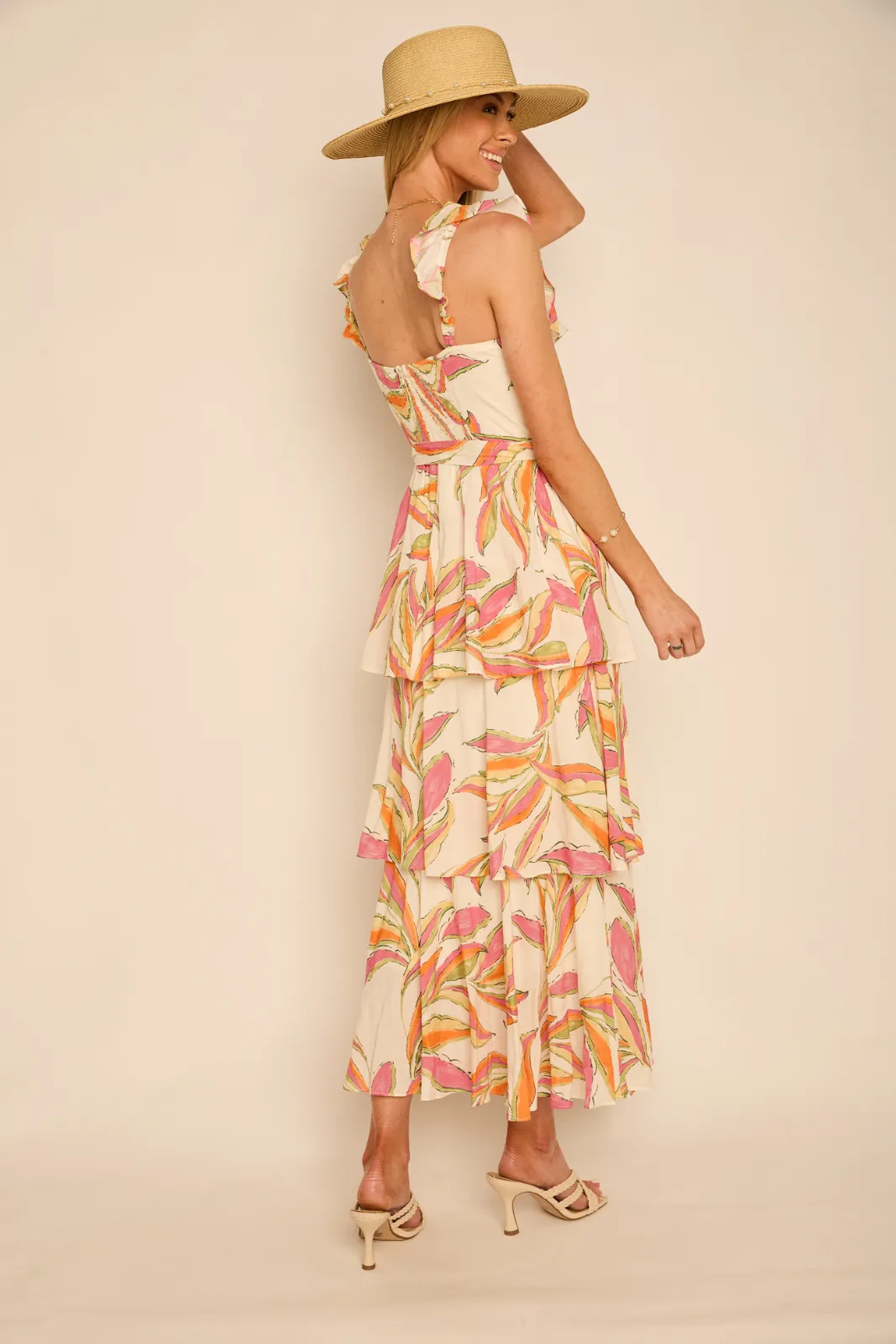 Karen Printed Tiered Midi Dress sold by fab'rik product image thumbnail 4