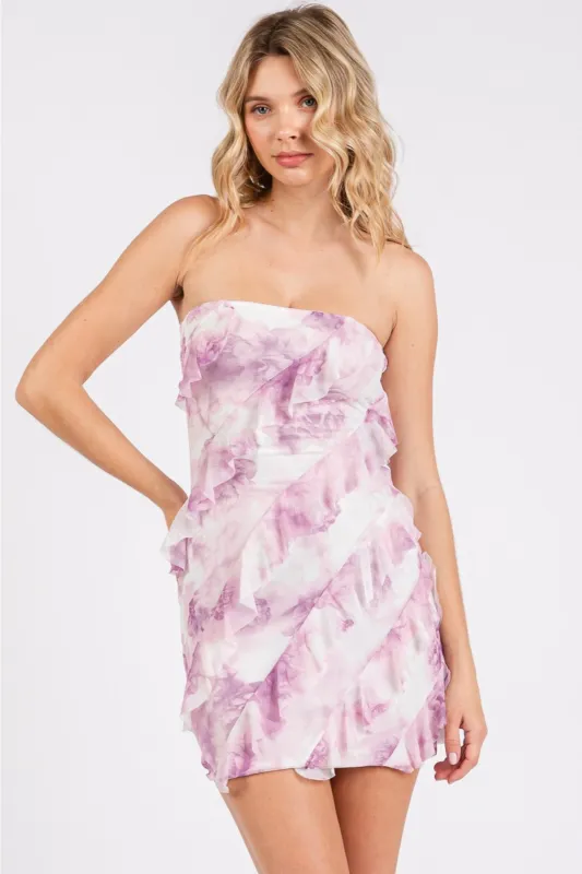 Casey Floral Print Ruffled Mini Dress sold by fab'rik