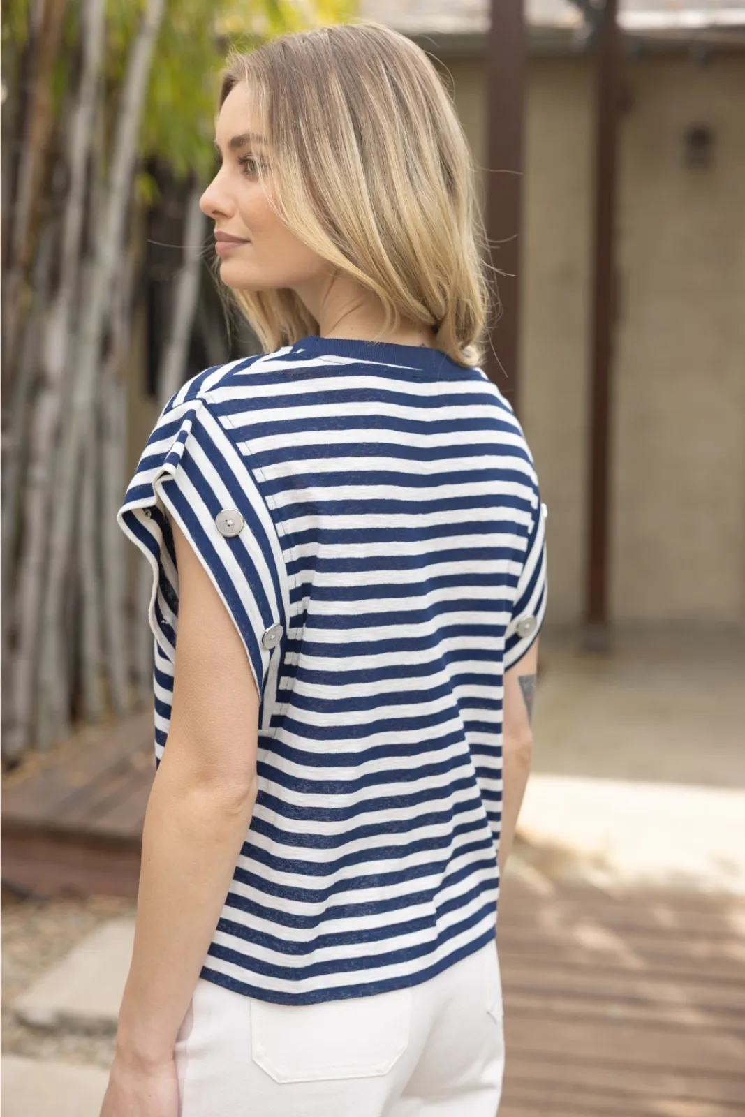 Luna Striped Side Button Top sold by fab'rik product image thumbnail 4
