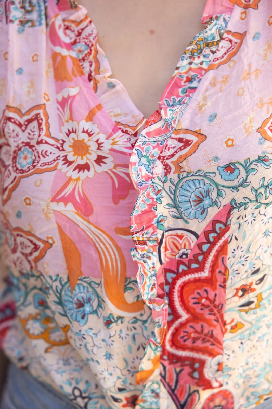 Libby Pleated Sleeve Paisley Button Up Top sold by fab'rik product image thumbnail 3