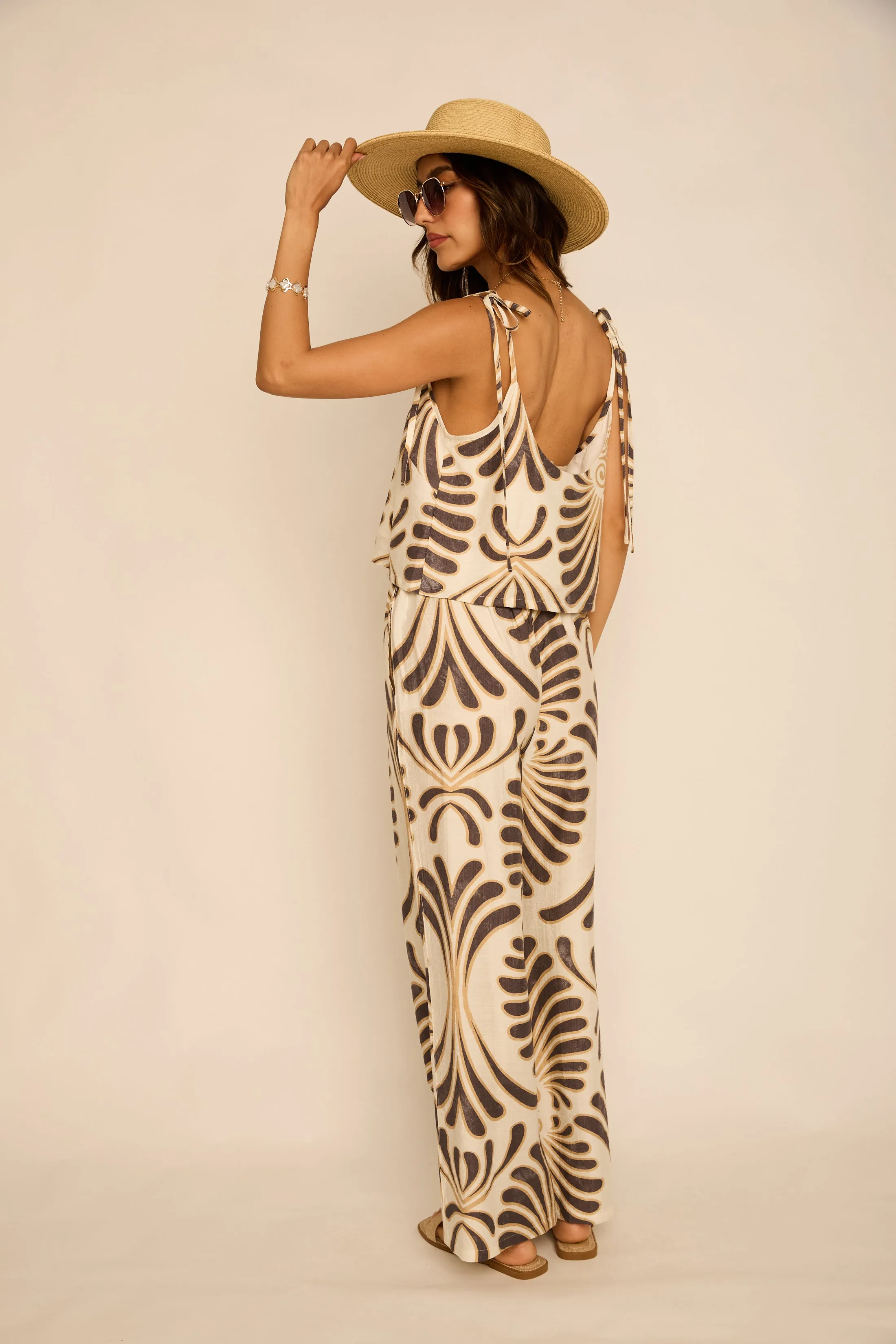 Sandy Pattern Tie Shoulder Top sold by fab'rik product image thumbnail 4