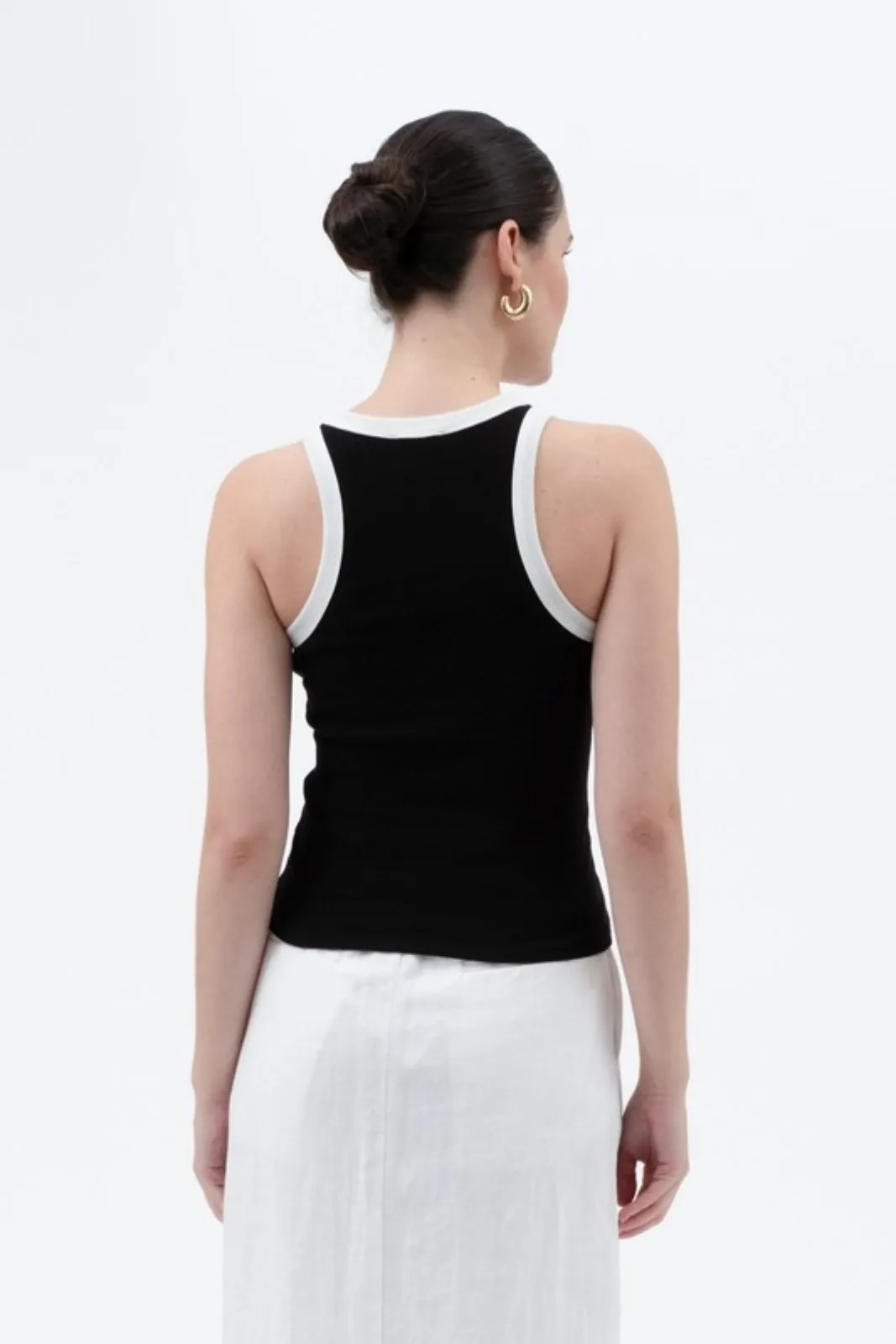 Kira Contrast Trim Racerback Knit Tank sold by fab'rik product image thumbnail 2