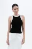 Kira Contrast Trim Racerback Knit Tank sold by fab'rik