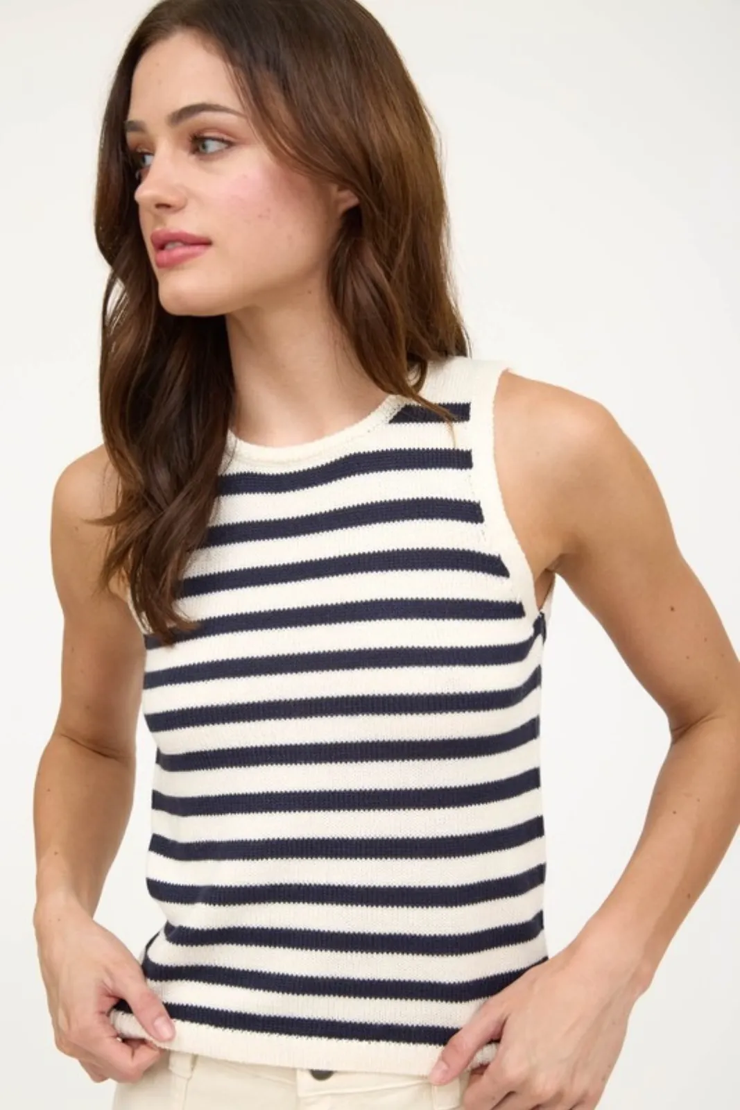 Annie Stripe Sweater Cropped Tank Top sold by fab'rik product image thumbnail 2