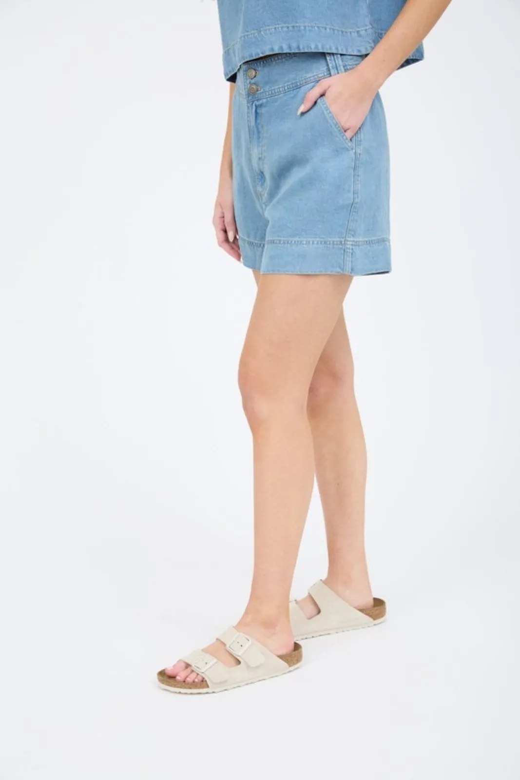 Ria High Waist Chambray Shorts sold by fab'rik product image thumbnail 2