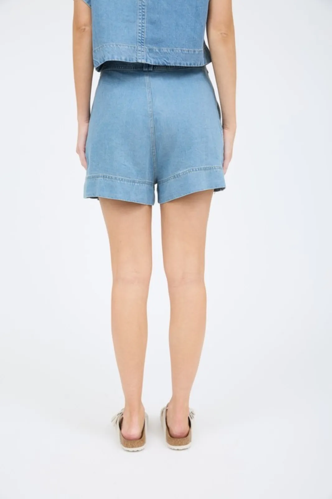 Ria High Waist Chambray Shorts sold by fab'rik product image thumbnail 3