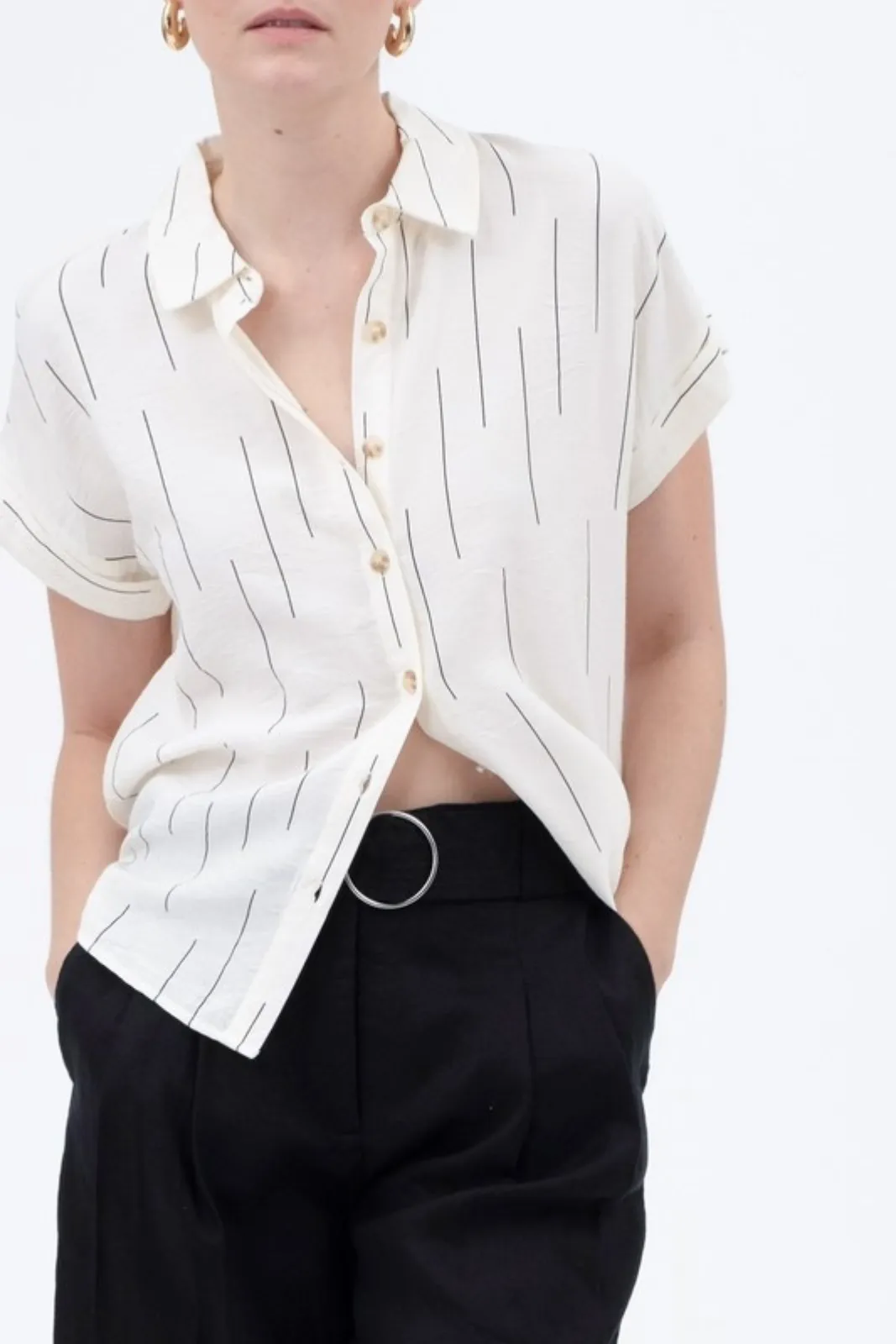 Malia Line Print Button Down Shirt sold by fab'rik product image thumbnail 2