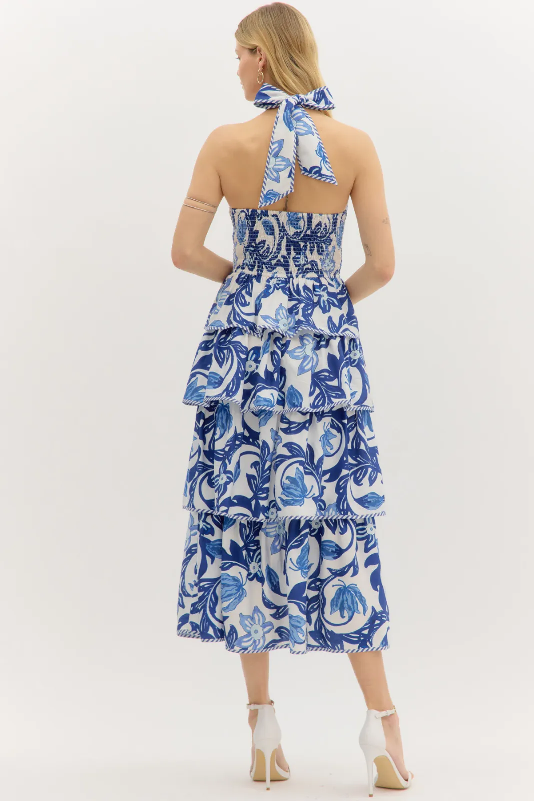 Halley Floral Print Tiered Midi Dress sold by fab'rik product image thumbnail 3