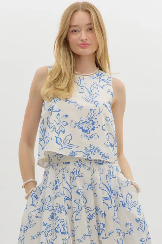 Lindsey Flower Print Top sold by fab'rik