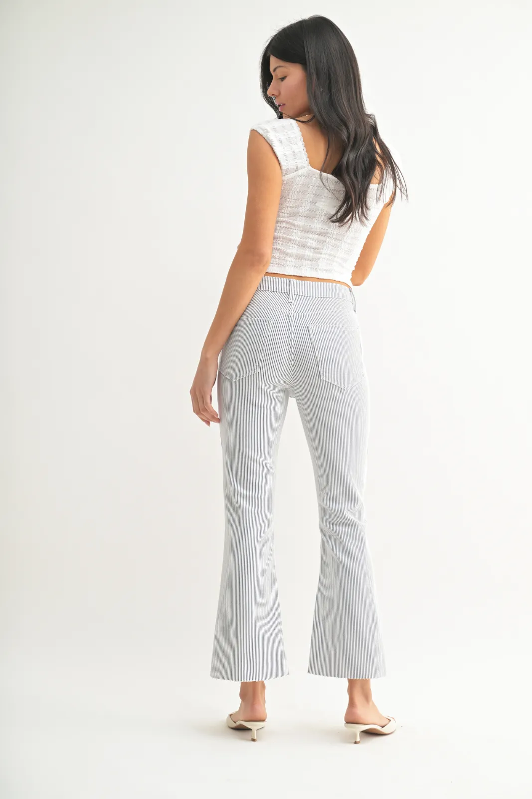 Milla Striped Crop Flare Jean sold by fab'rik product image thumbnail 3