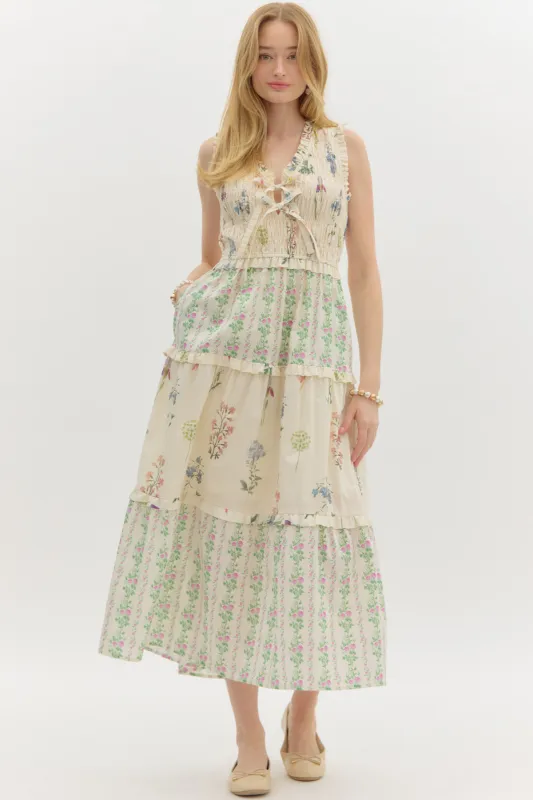 Laura Multi Pattern Tiered Dress sold by fab'rik