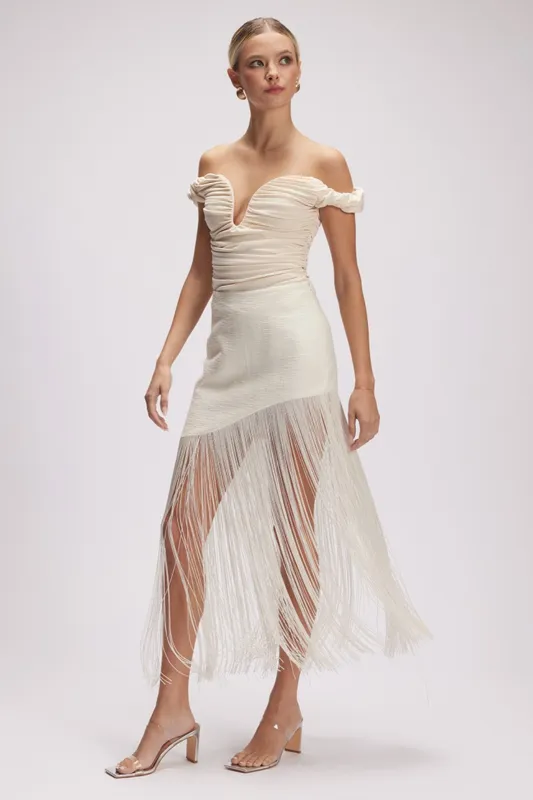 Leland Fringe Skirt sold by fab'rik