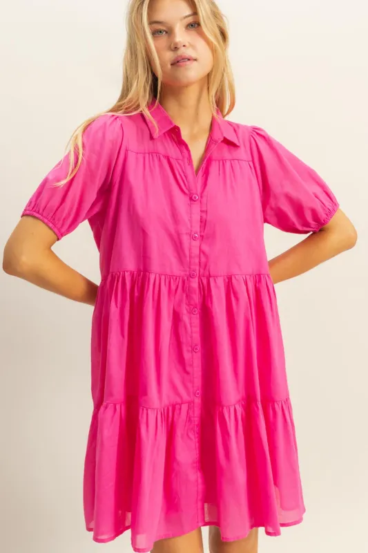 Hazel Collared Button Down Midi sold by fab'rik