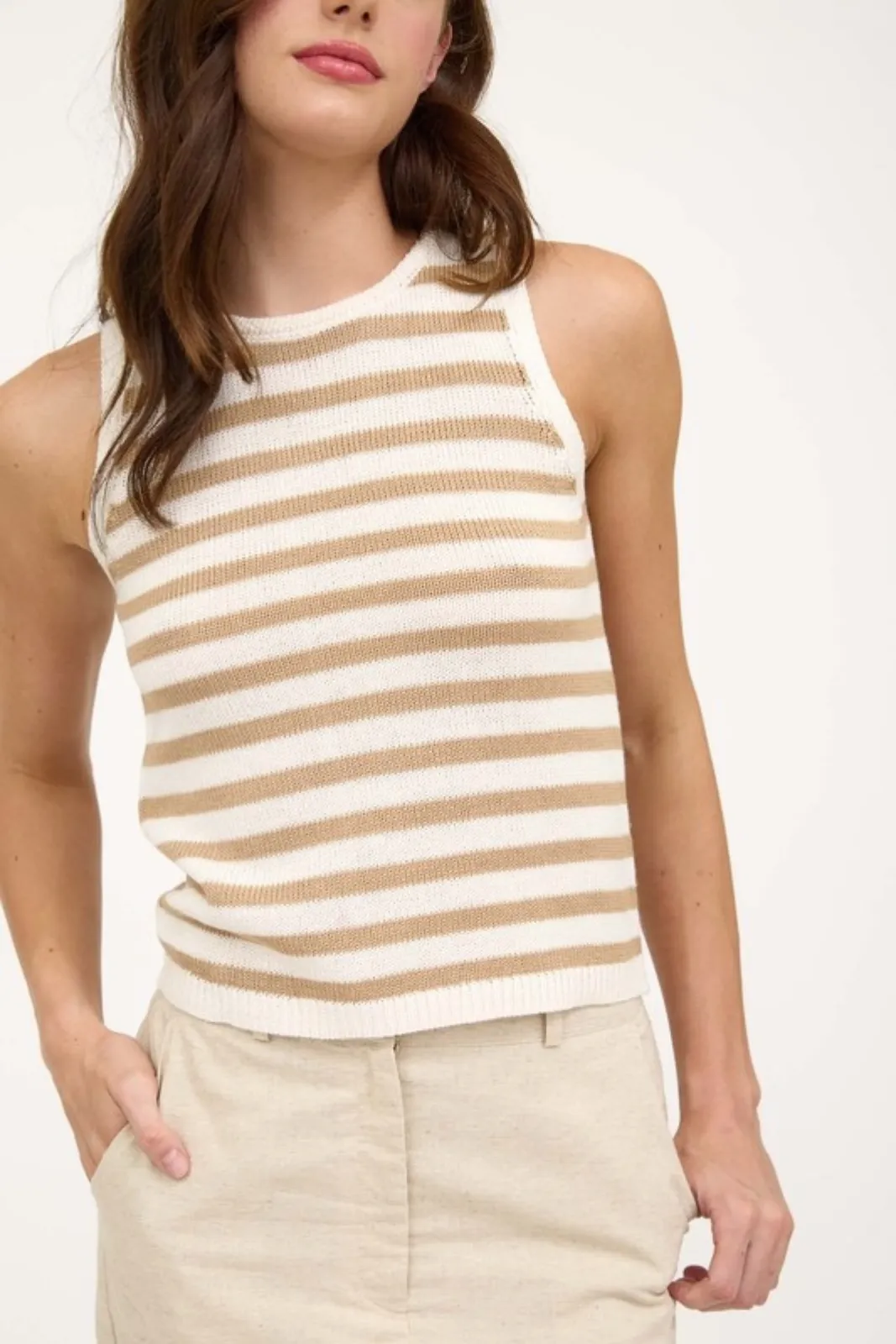 Annie Stripe Sweater Cropped Tank Top sold by fab'rik product image thumbnail 2