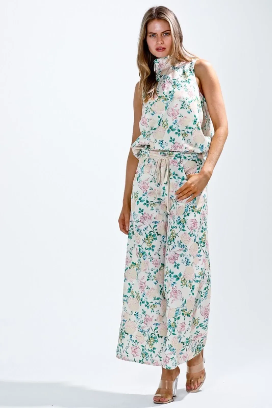 Madison Floral Printed Tie Back Top sold by fab'rik