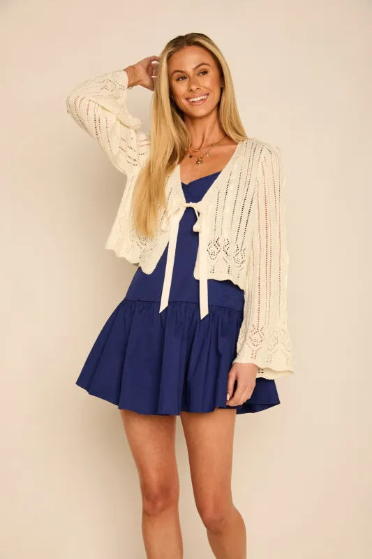 Esme Laced Ribbon Cardigan sold by fab'rik