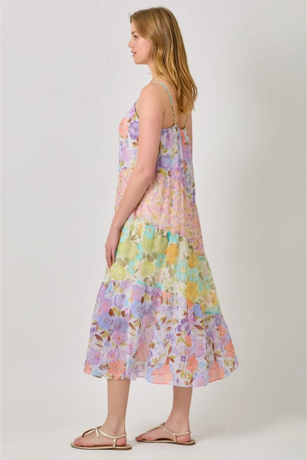 Layne Print Mixed Maxi Dress sold by fab'rik