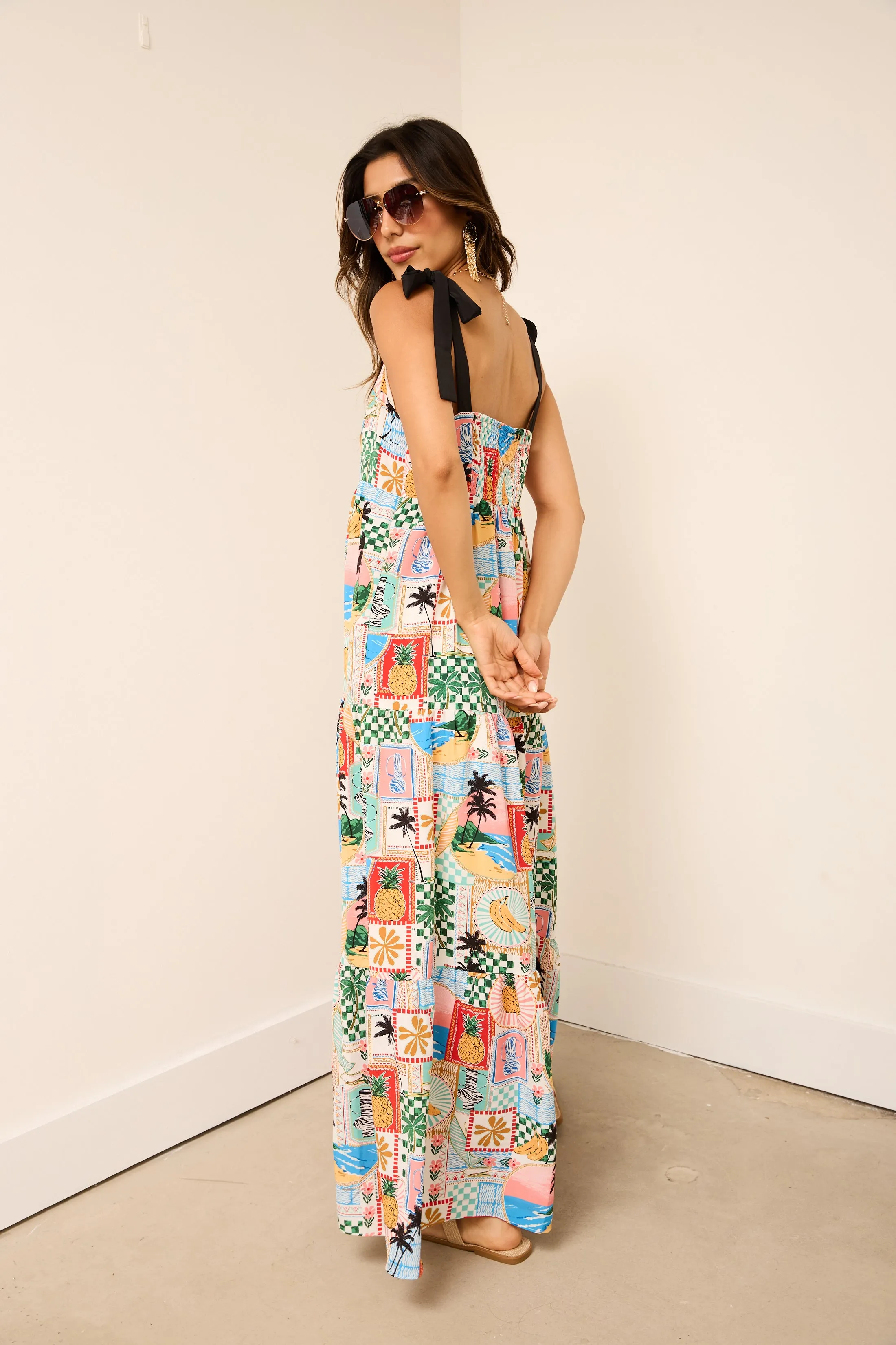 Penny Tie Shoulder Printed Maxi Dress sold by fab'rik product image thumbnail 3
