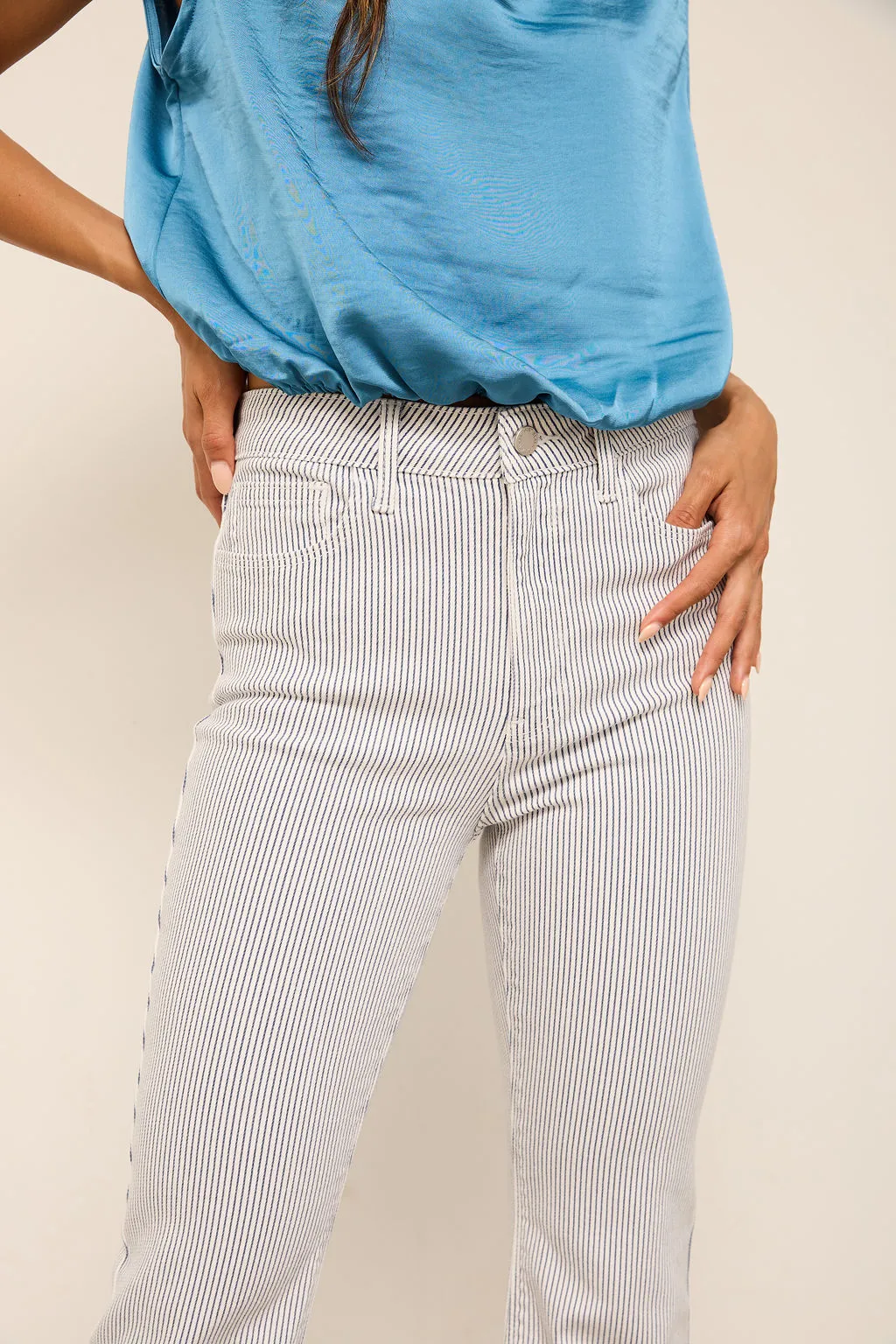 Milla Striped Crop Flare Jean sold by fab'rik product image thumbnail 2