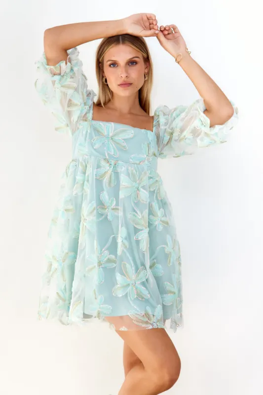 SALE - Gina Textured Floral Babydoll Dress sold by fab'rik