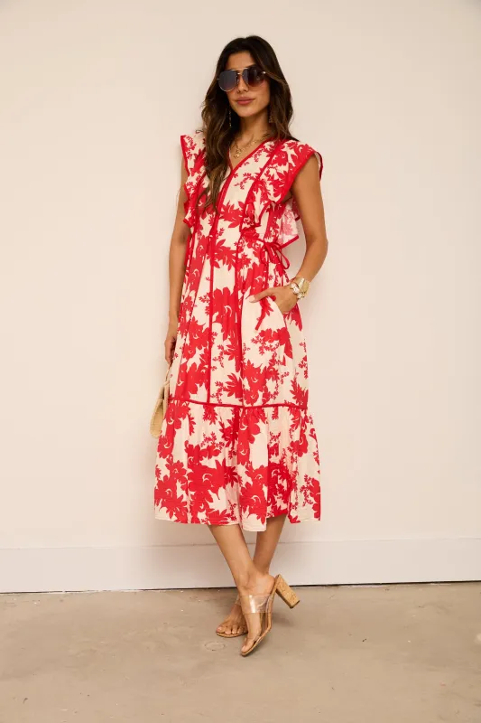 Jenna Floral Printed Midi Dress sold by fab'rik