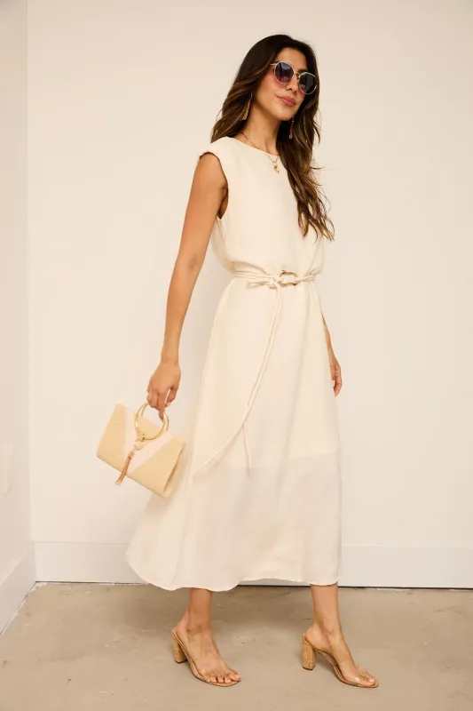Clara Belted Maxi Dress sold by fab'rik